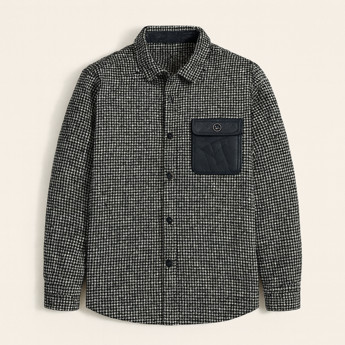 Classic Houndstooth Men's Winter Coat - OutfitLondon