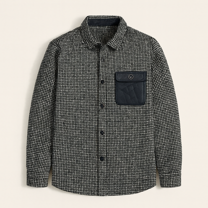 Classic Houndstooth Men's Winter Coat - OutfitLondon