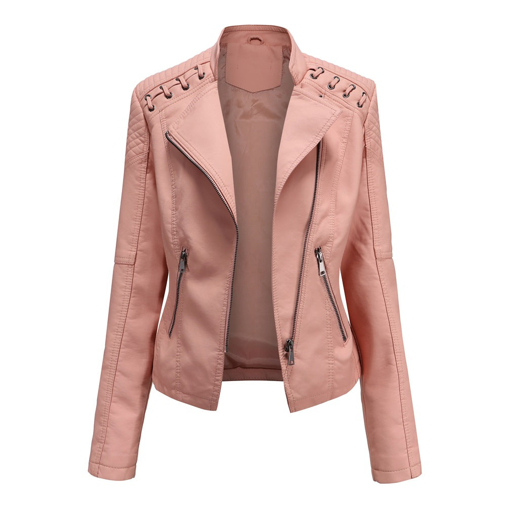 Classic Synthetic Leather Ladies Coat for Everyday Use