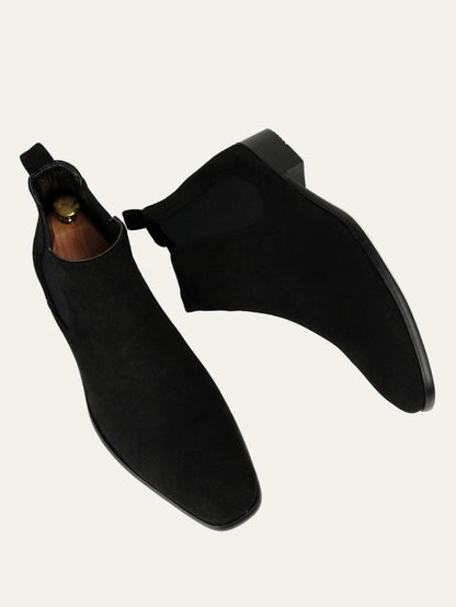 Men's Leather Ankle Boots with Sharp Tip