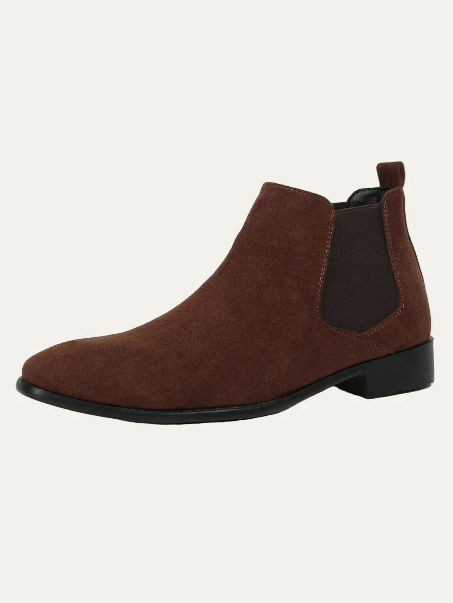 Men's Leather Ankle Boots with Sharp Tip