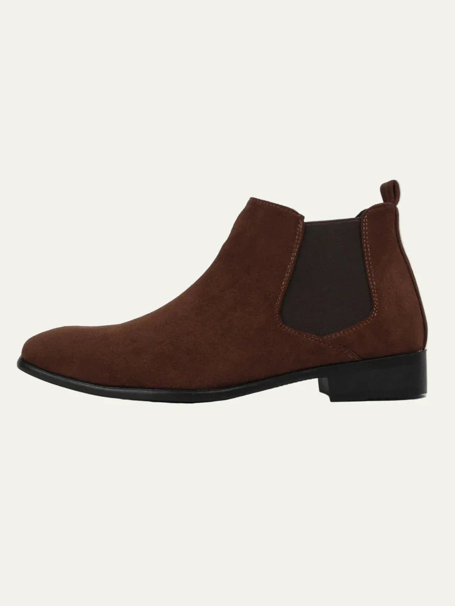 Men's Leather Ankle Boots with Sharp Tip