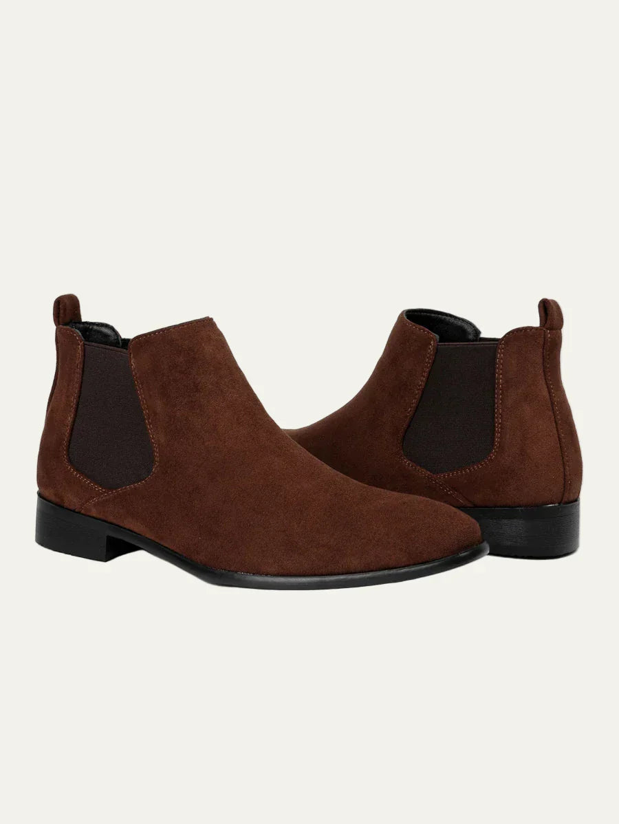 Men's Leather Ankle Boots with Sharp Tip