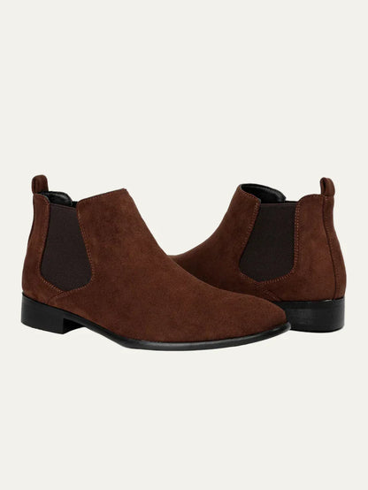 Men's Leather Ankle Boots with Sharp Tip