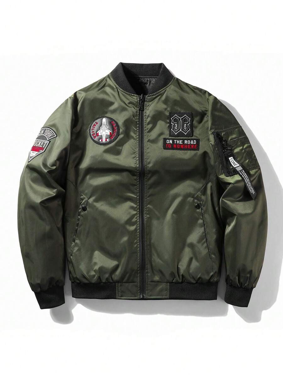 Versatile Military Green Bomber Jacket - OutfitLondon