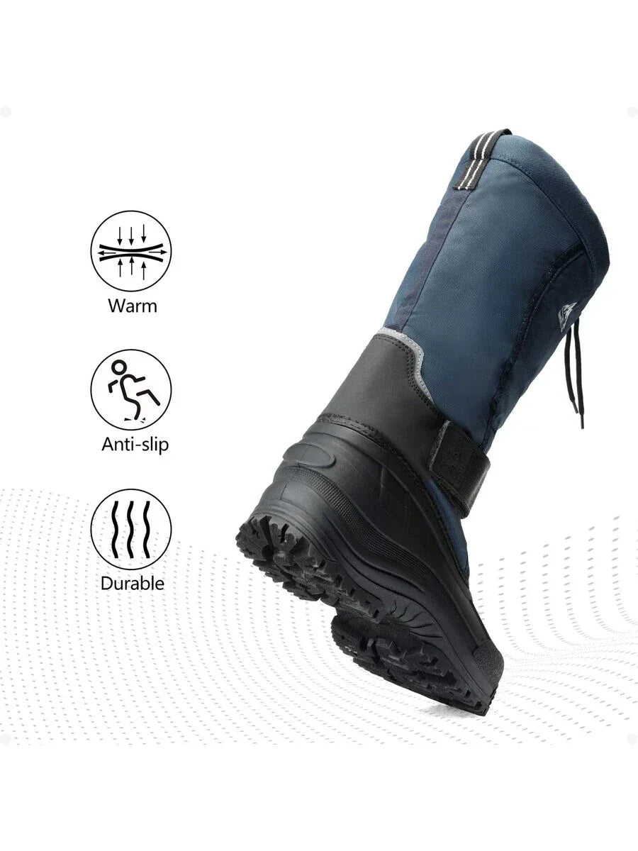 Men's High Insulated Snow Boots with Strap and Laces