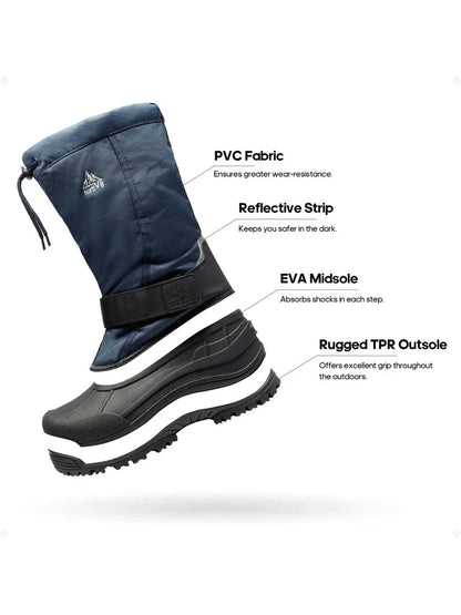 Men's High Insulated Snow Boots with Strap and Laces
