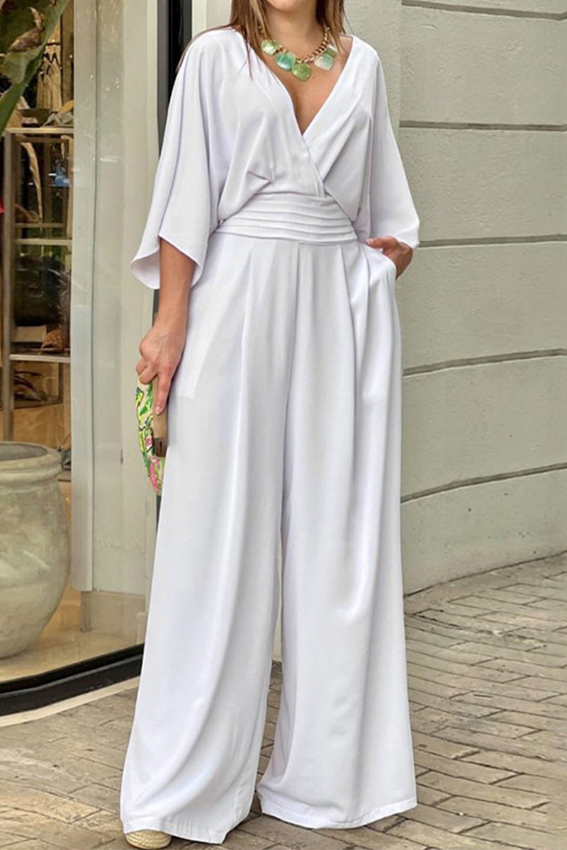 Loose Fit V Neck Summer Romper for Ladies - OutfitLondon