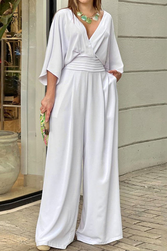Loose Fit V Neck Summer Romper for Ladies - OutfitLondon