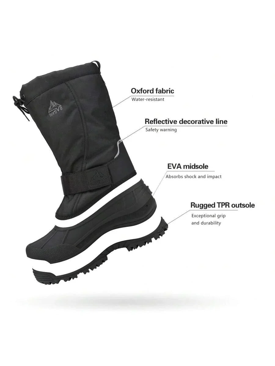 Men's High Insulated Snow Boots with Strap and Laces