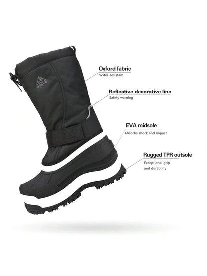 Men's High Insulated Snow Boots with Strap and Laces