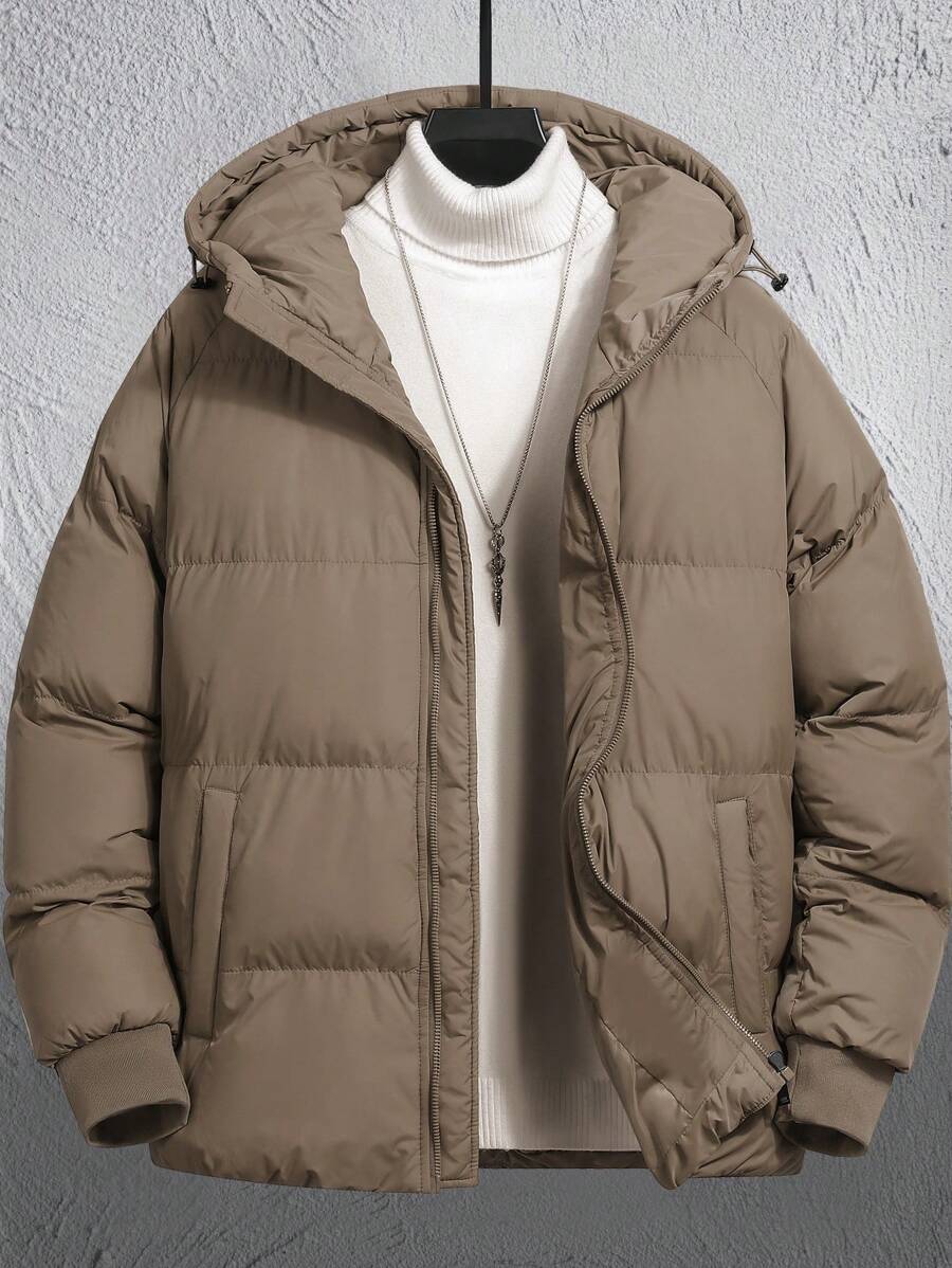 Comfortable Insulated Khaki Coat