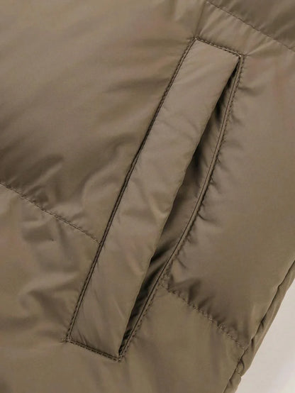 Comfortable Insulated Khaki Coat