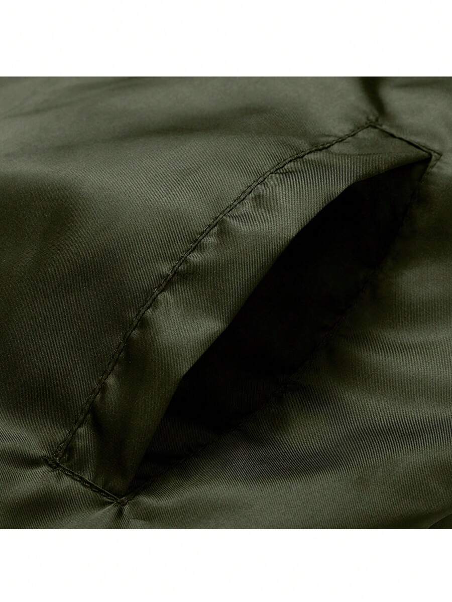 Versatile Military Green Bomber Jacket