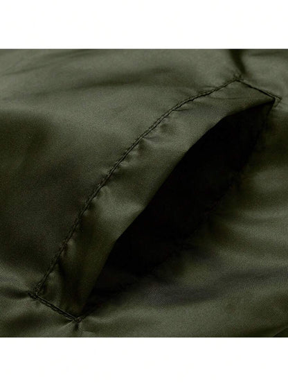 Versatile Military Green Bomber Jacket