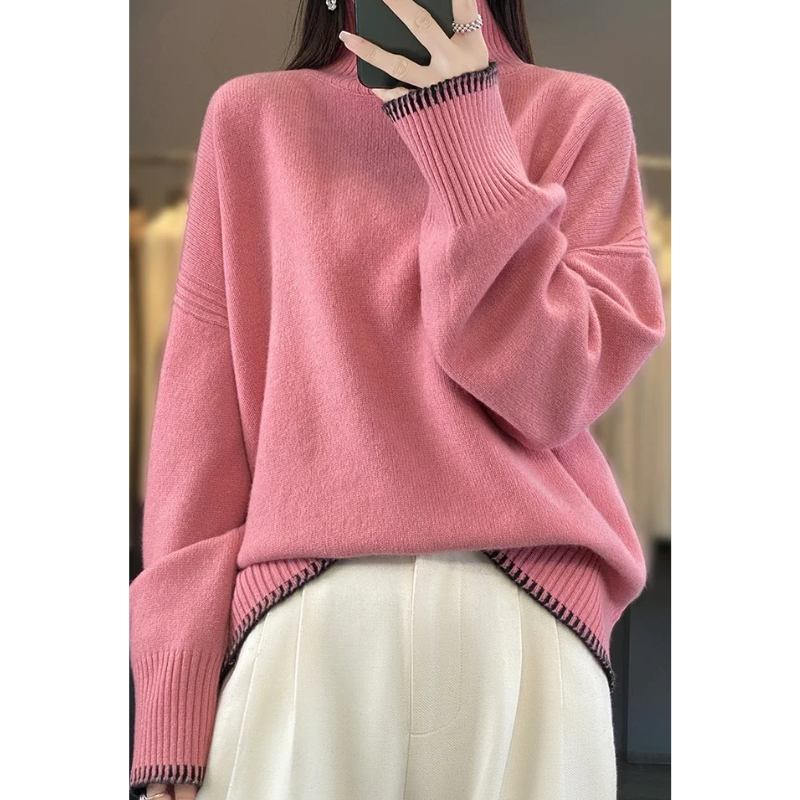 Soft Oversized Long Sleeve Women's Knit Sweater