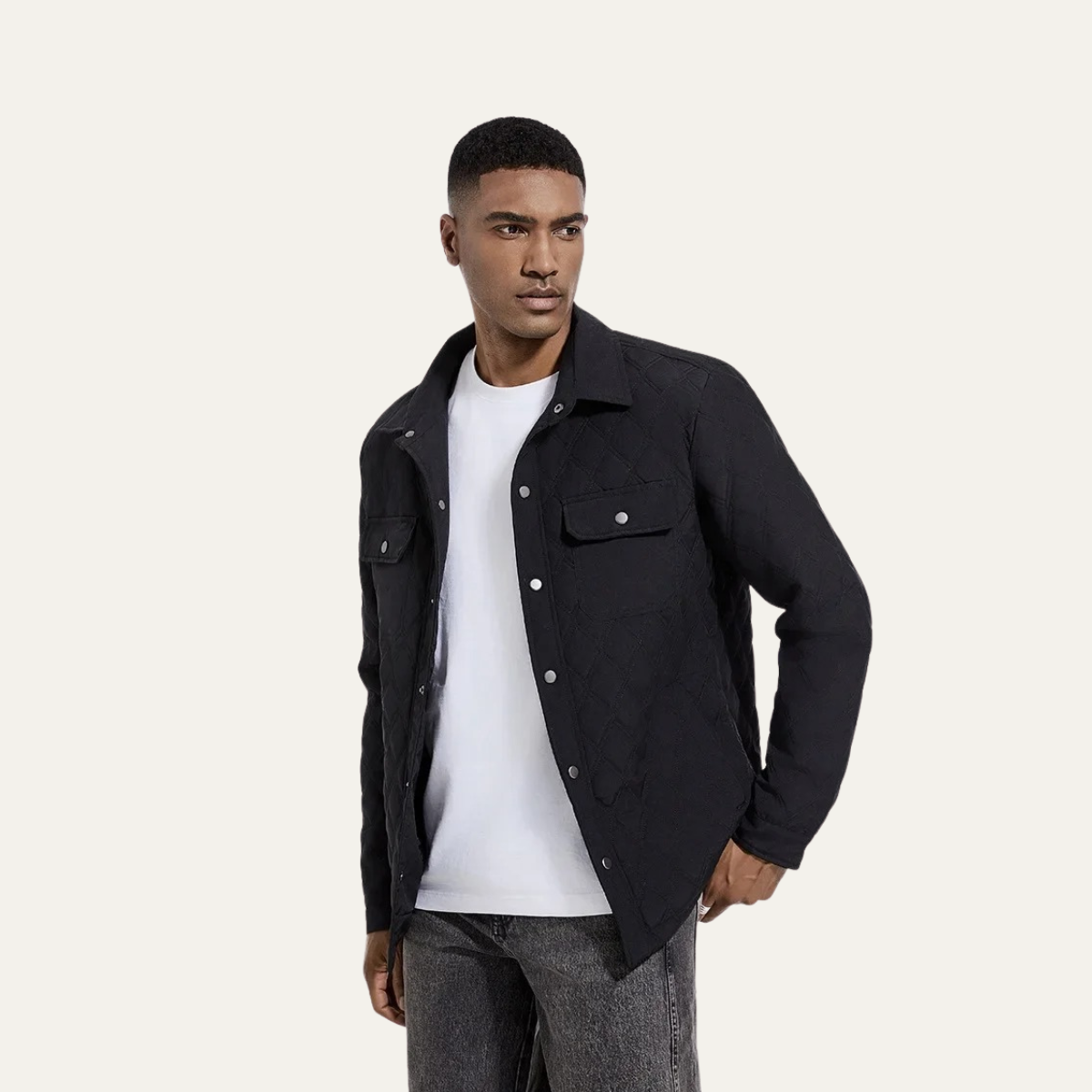Comfortable Mens Quilted Lightweight Padded Jacket