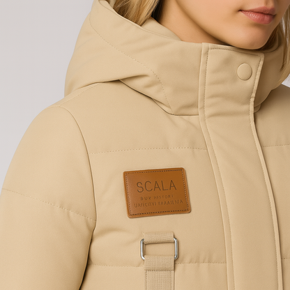 Warm Women's Parka Coat with Lace Details