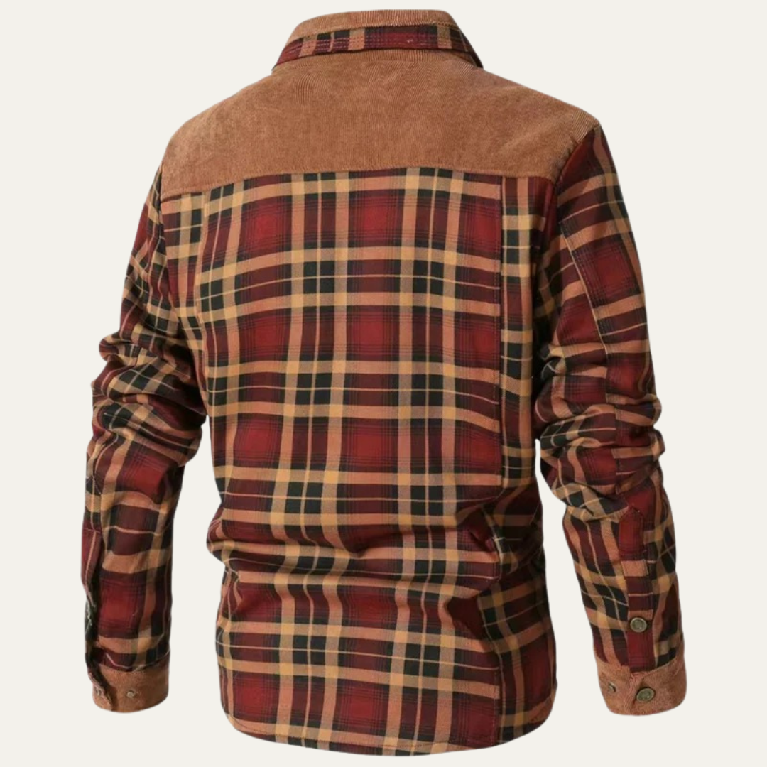 Warm Plaid Flannel Shirt Jacket for Men