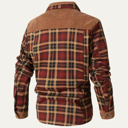 Warm Plaid Flannel Shirt Jacket for Men