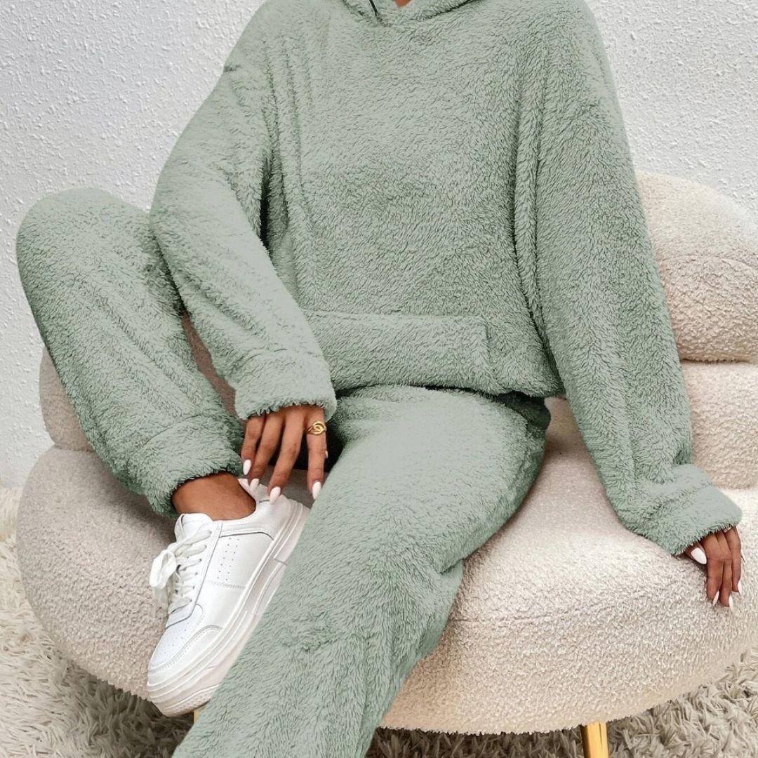 Cozy Ladies Fleece Jogger Suit Set