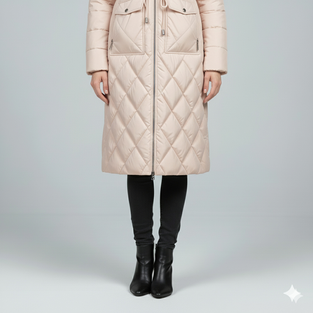 Warm Quilted Hooded Winter Parka for Women
