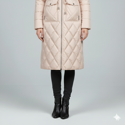 Warm Quilted Hooded Winter Parka for Women