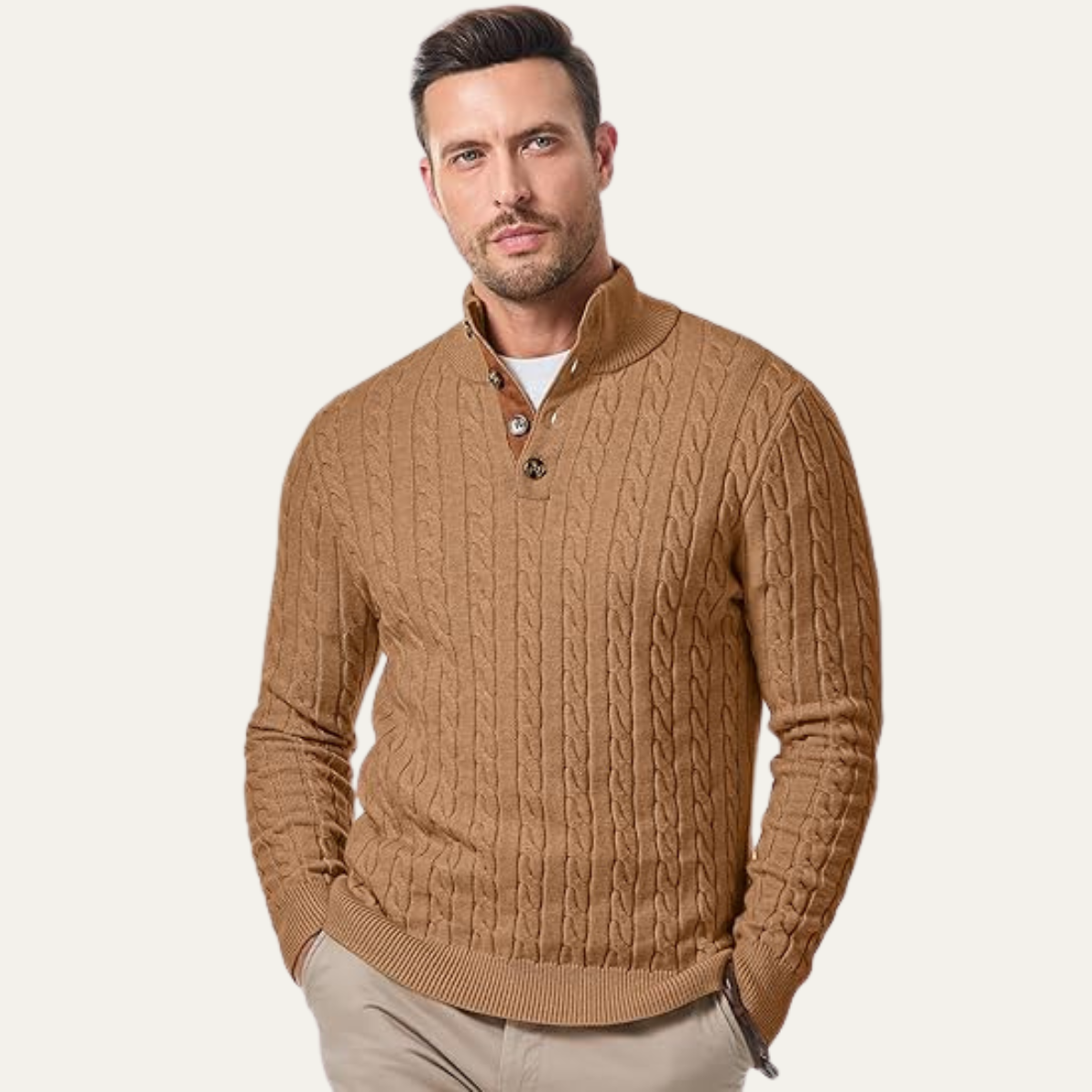 Classic Men's Cable Crew Neck Sweater