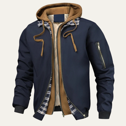 Warm Mens Fleece Hooded Winter Jacket