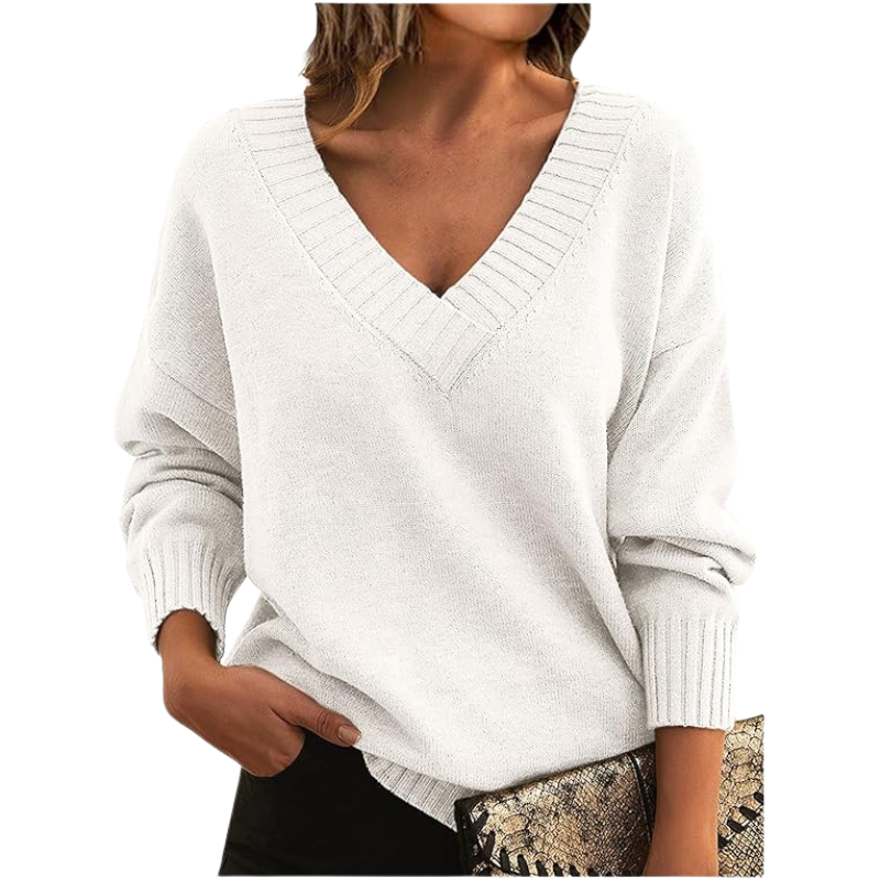 Cozy Ladies V-Neck Cashmere Jumper