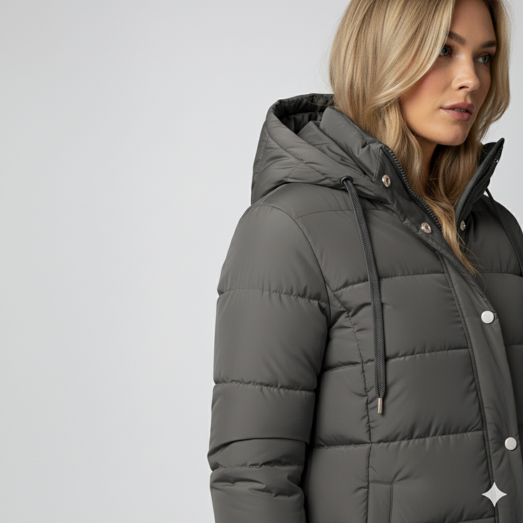 Warm Padded Women's Parka Coat with Hood