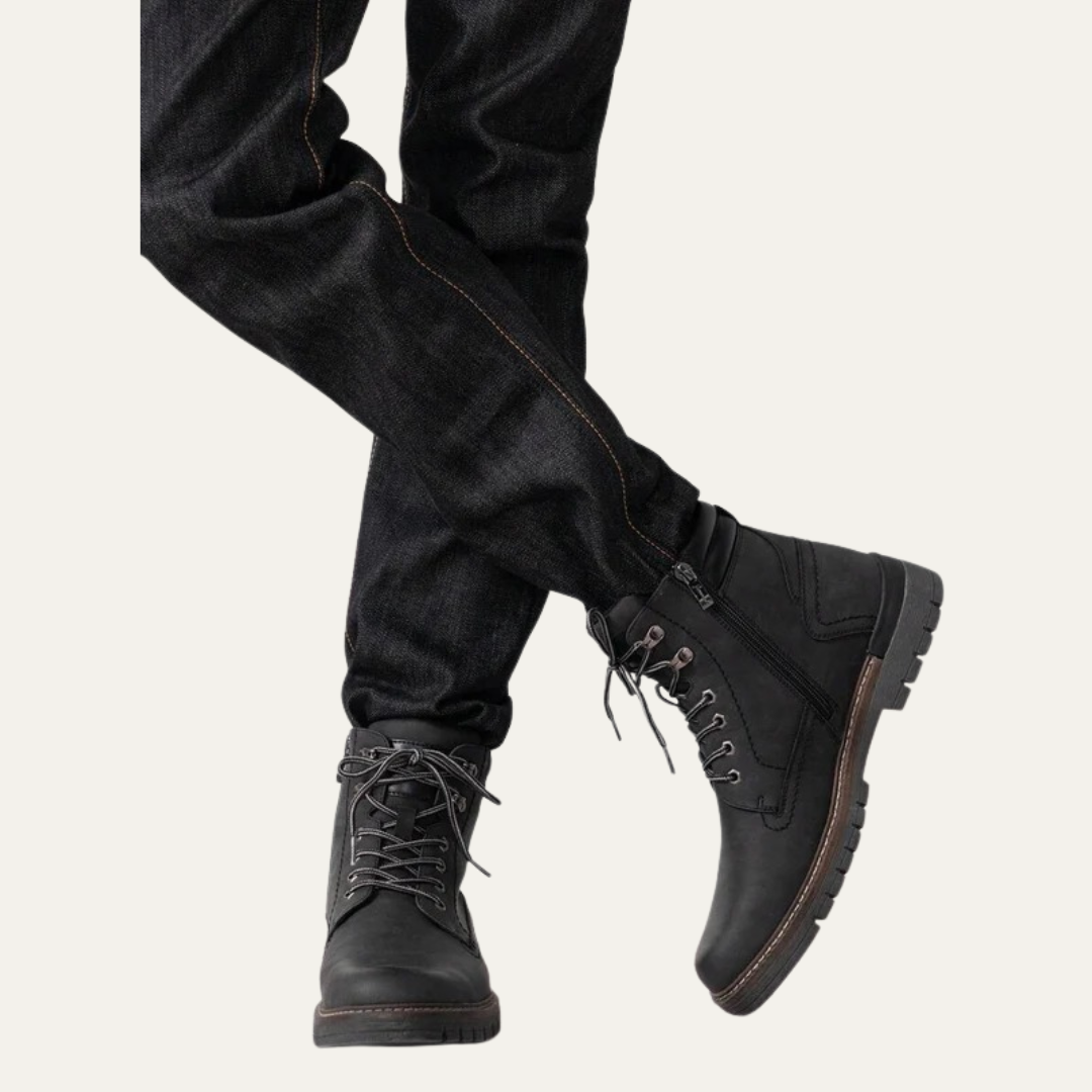 Tough Tactical Lace Up Ankle Boots with Rubber Sole