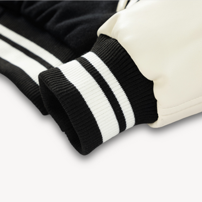 Premium Mens Letterman Jacket with Faux Leather Sleeves