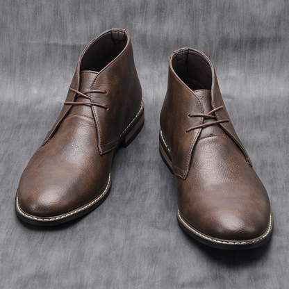 Rustic Men's Classic Brown Leather Ankle Boots