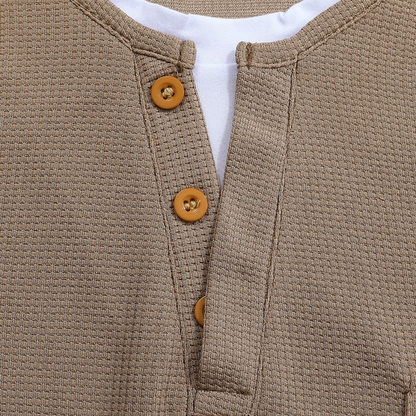 Relaxed Fit Men's Waffle Knit Casual Shirt