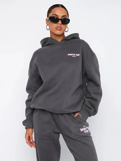 Pink Hoodie and Sweatpants Set for Women