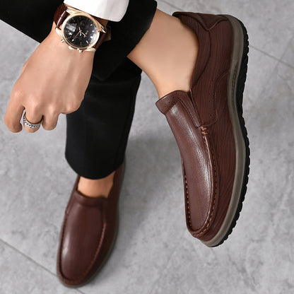 Real Leather Slip On Shoes