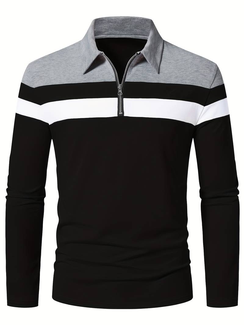 Classic Mens Zip Polo Shirt - OutfitLondon