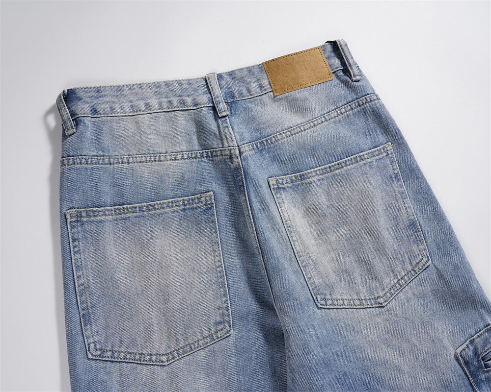 Men's Casual Denim Cargo Jeans