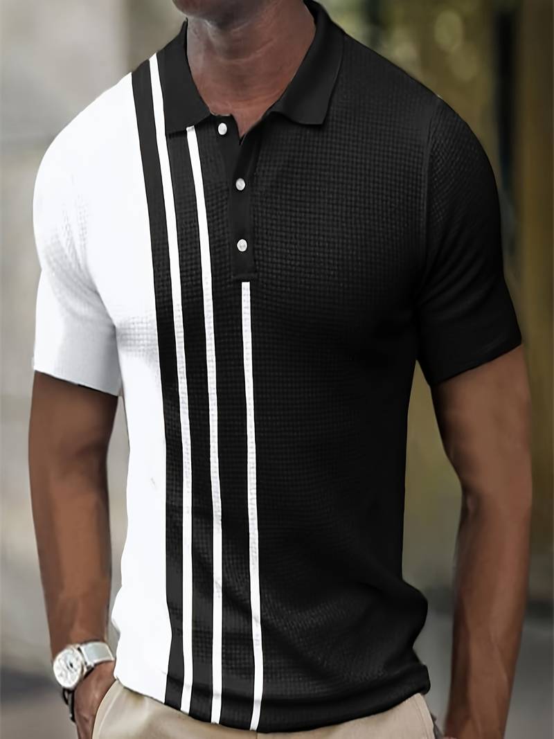 Multicolor Textured Waffle Stripe Shirt - OutfitLondon