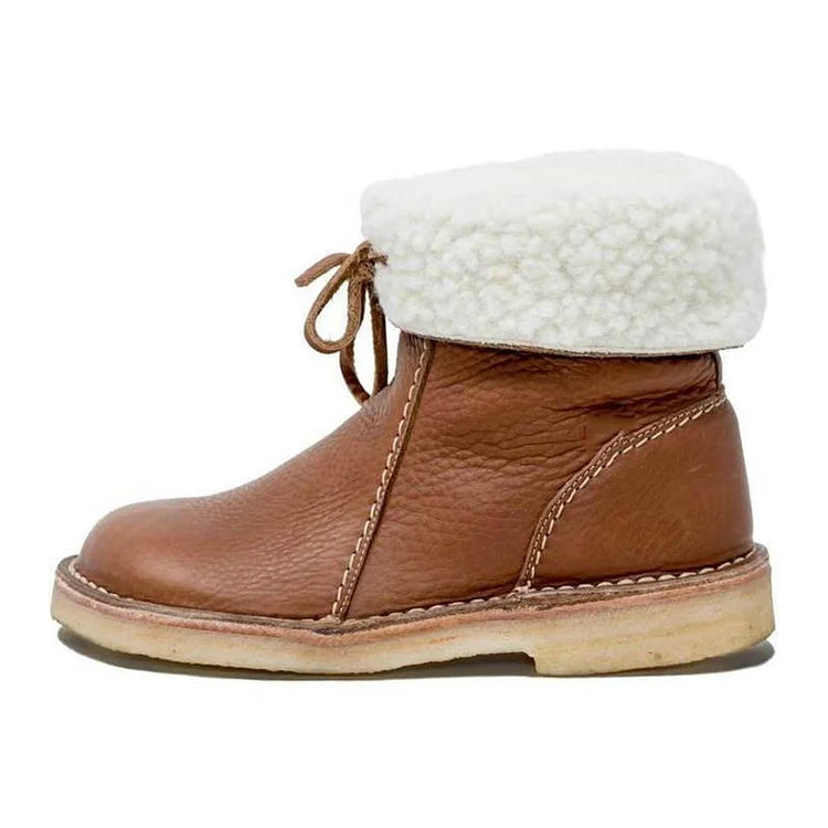 Warm Fuzzy Lace Up Winter Snow Boots