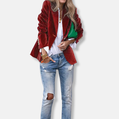Classic Fit Blazer with Gold Buttons