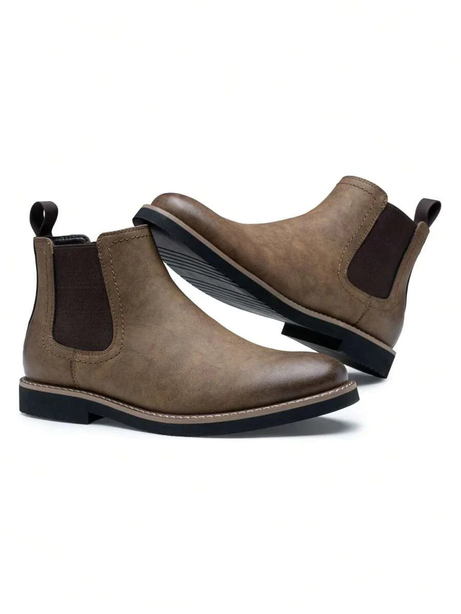 Thick Ankle Boots Brown Leather