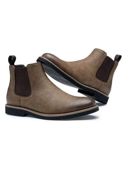 Thick Ankle Boots Brown Leather
