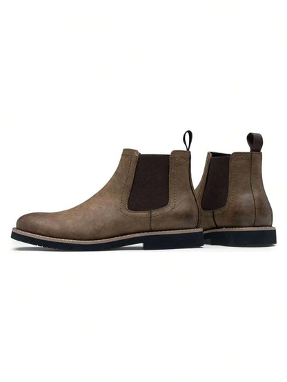 Thick Ankle Boots Brown Leather