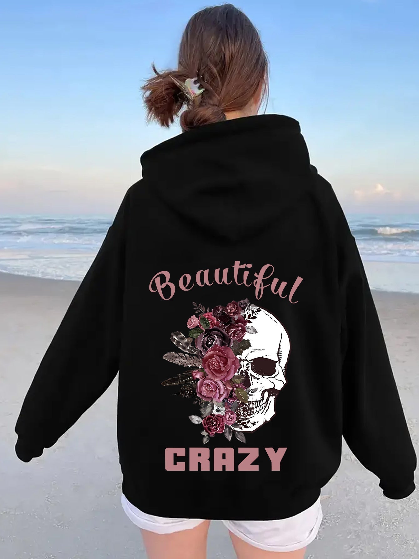 Soft Ladies Floral Graphic Hooded Sweatshirt - OutfitLondon