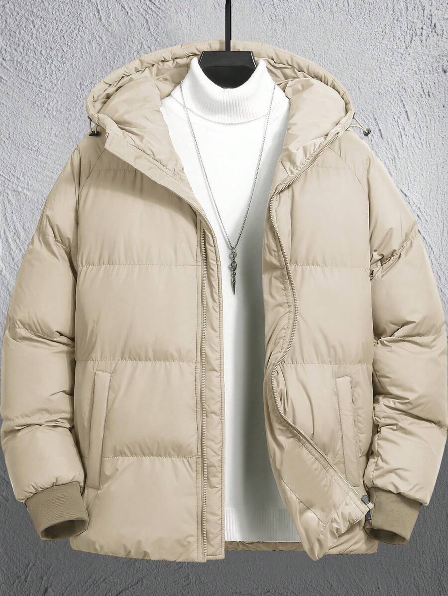 Comfortable Insulated Khaki Coat - OutfitLondon