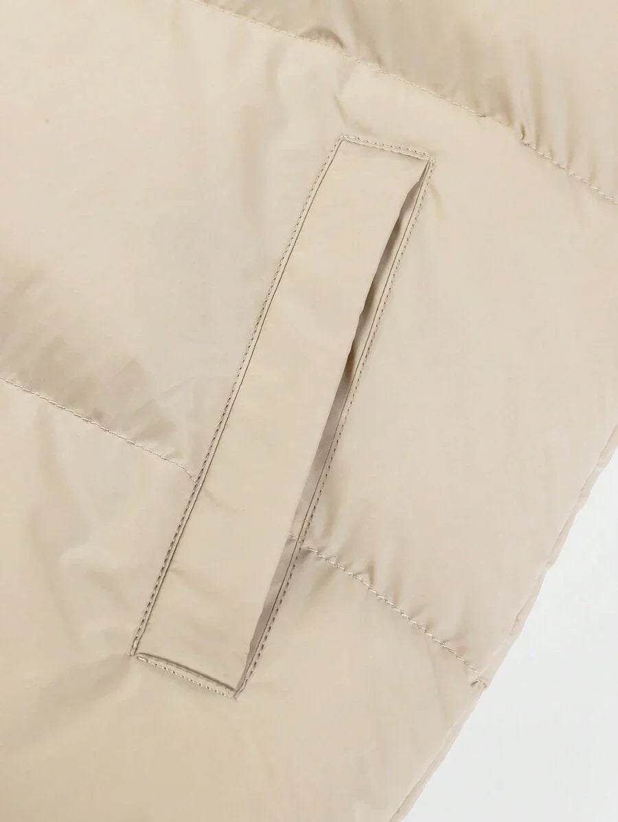 Comfortable Insulated Khaki Coat