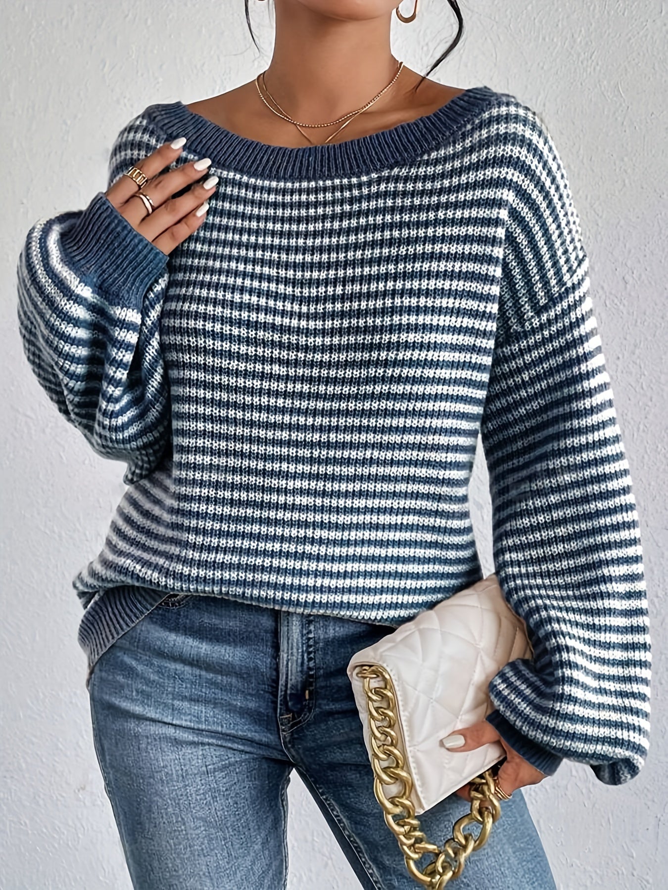 Soft Casual Striped Sweater for Ladies - OutfitLondon