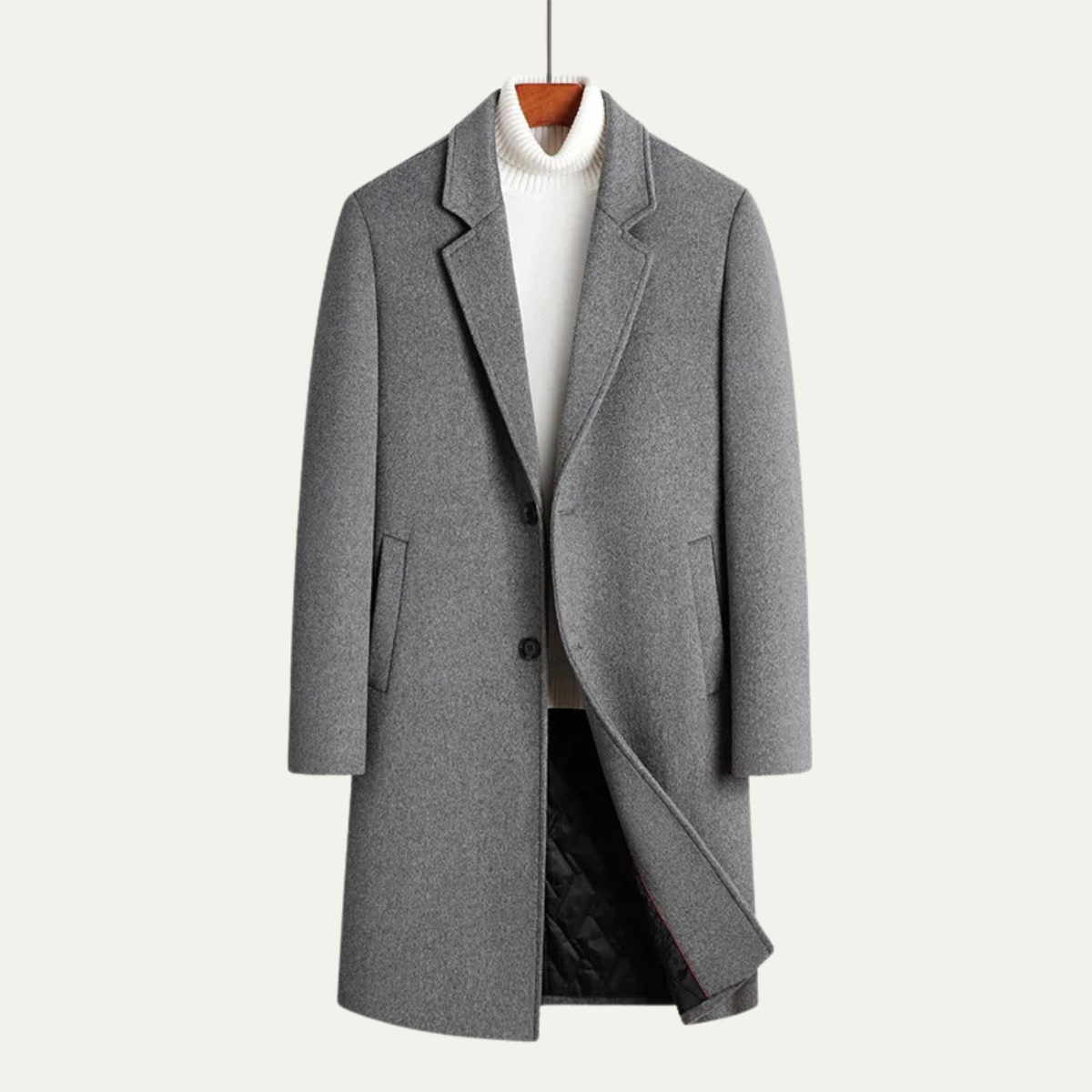 Classic Mens Long Wool Coat